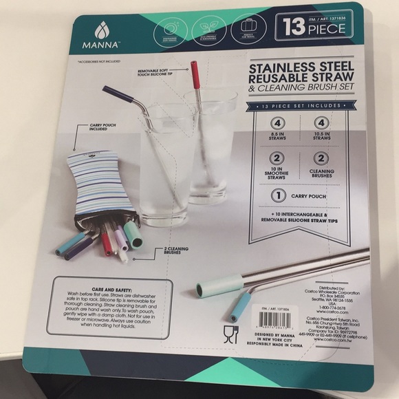SOLD Stainless steel reusable straw & brush - Picture 2 of 2